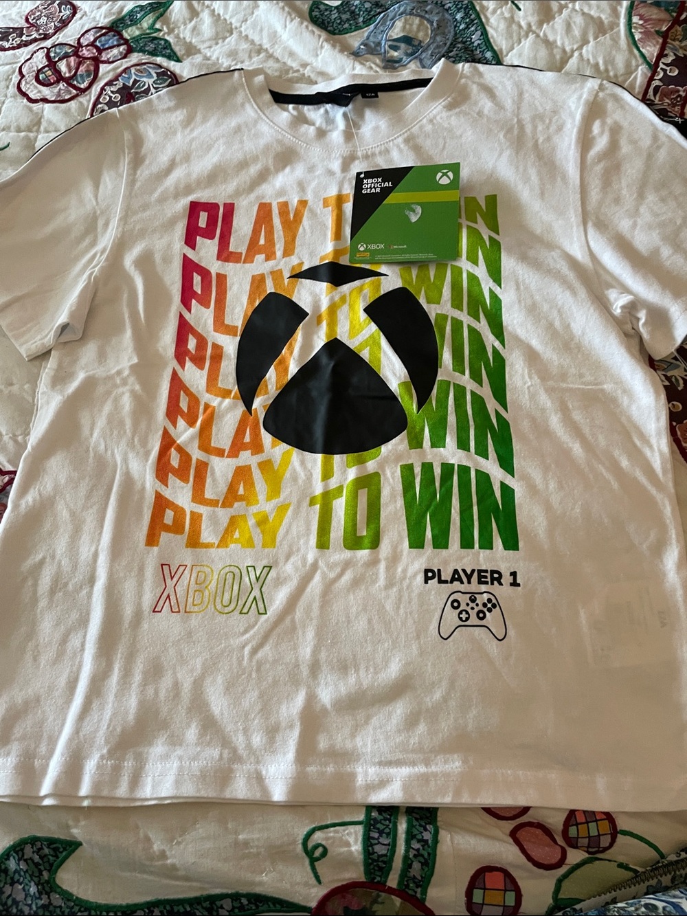 Xbox NWT T Shirt Size 12 White With Colorful Graphics